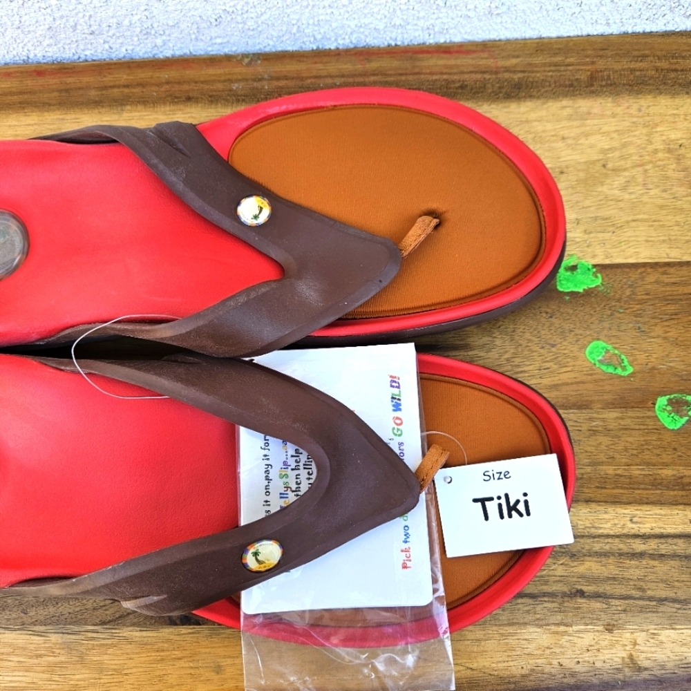 Hawaiian Jellys Ultra Comfort Kona Coffe Men Flip Flop Sandal Size 12 - Picture 11 of 15